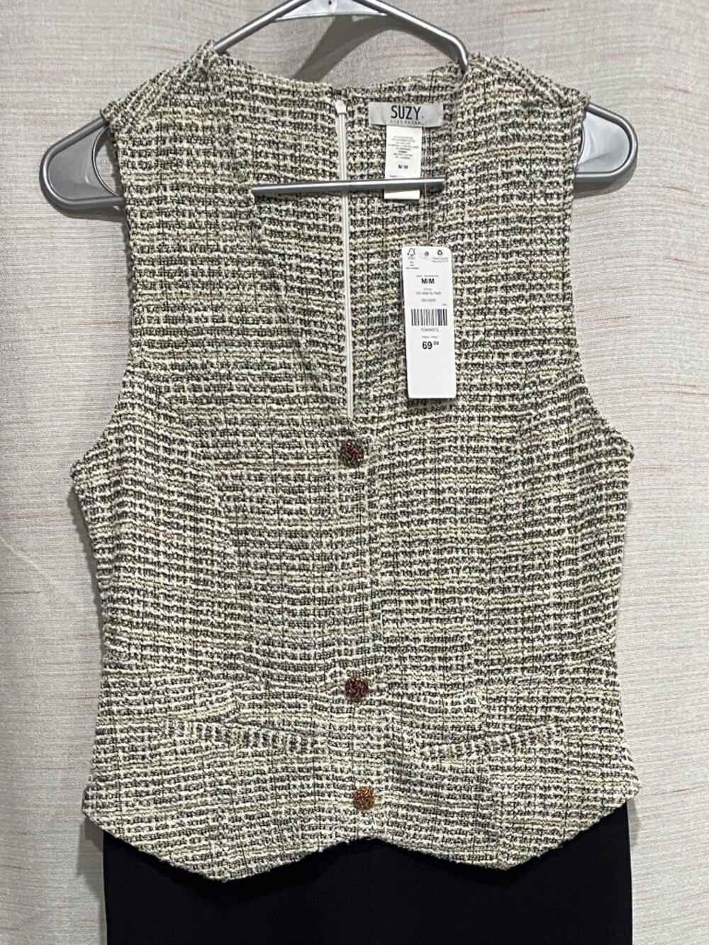 Suzy Sheir Romper Gold Black Medium Womens (256)